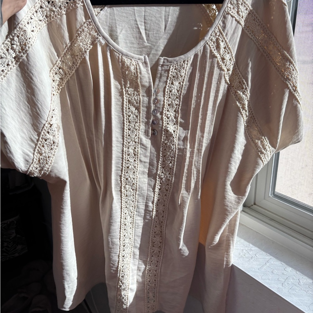 Elegant Cream Lace Women's Top